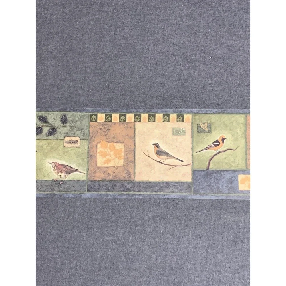 Vintage Chesapeake Wallpaper Border Birds Grasshoppers Patchwork 3 count